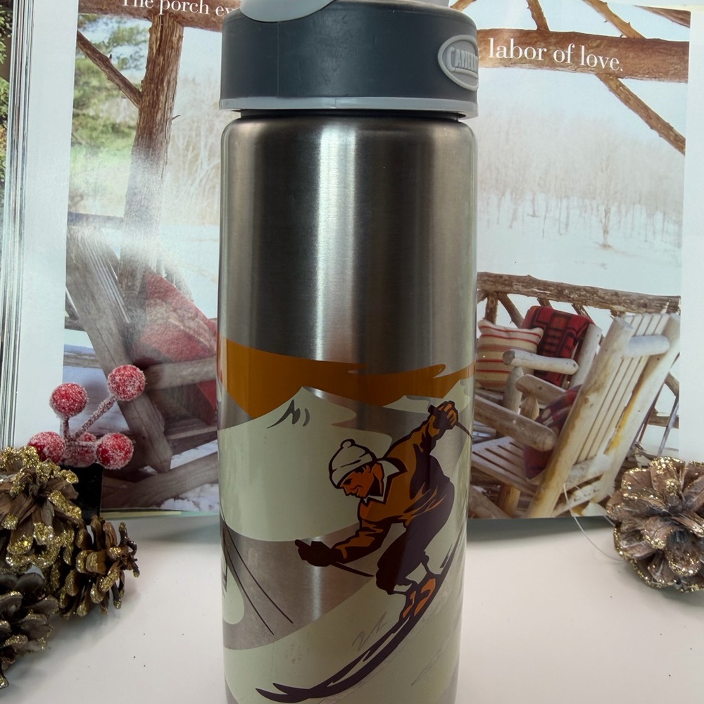 ā„ļøā„ļø Last Chanceā„ļøā„ļø CamelBak Silver Stainless Steel Water Bottle - Ski Graphic - Picture 9 of 13